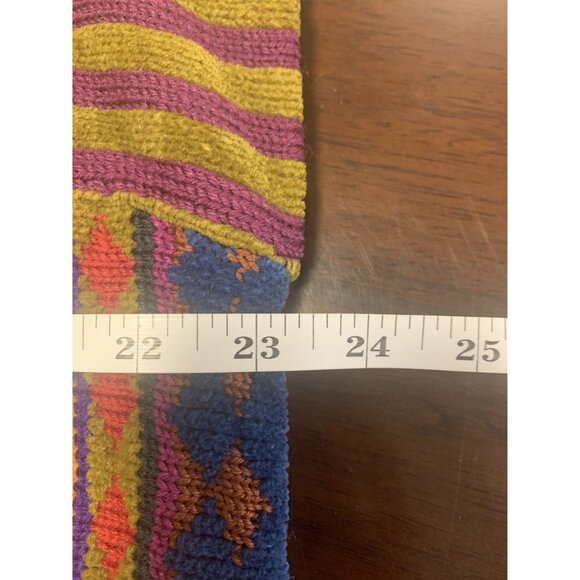 Vtg 80s Maggie White XL Tapestry Patchwork Wool Cotton Knit Vest Winter - Picture 5 of 8